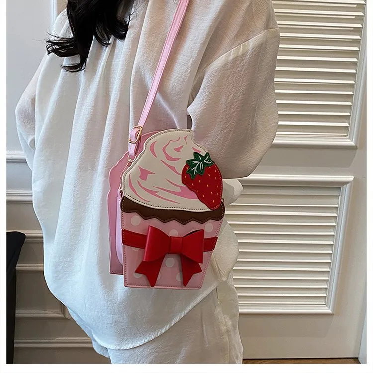 New Foreign Trade Bag Women's Distinctive Creative Strawberry Cake Chain Crossbody Bag Cute Bow Women's Bag display picture 26