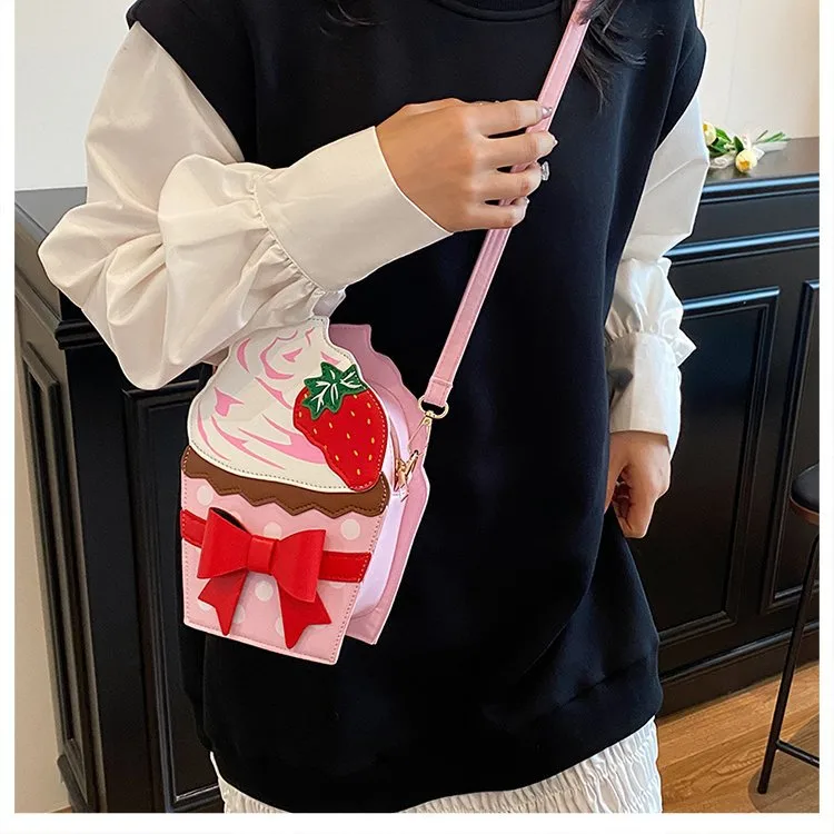 New Foreign Trade Bag Women's Distinctive Creative Strawberry Cake Chain Crossbody Bag Cute Bow Women's Bag display picture 29