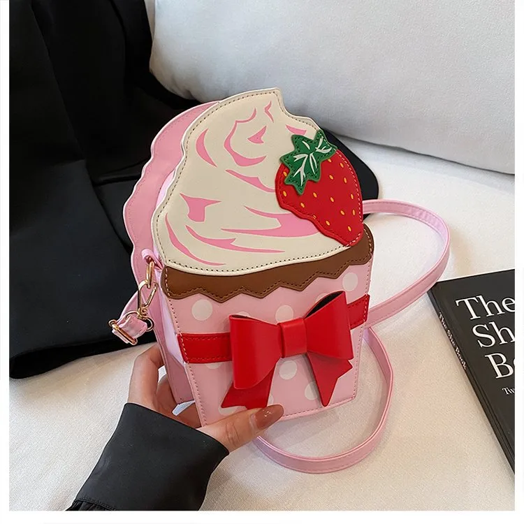 New Foreign Trade Bag Women's Distinctive Creative Strawberry Cake Chain Crossbody Bag Cute Bow Women's Bag display picture 33