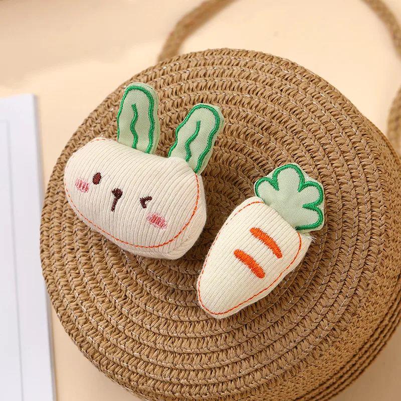 Summer Girls Woven Seaside Bag  New Cute Rabbit Straw Bag Beach Children Crossbody Small Round Bag display picture 15