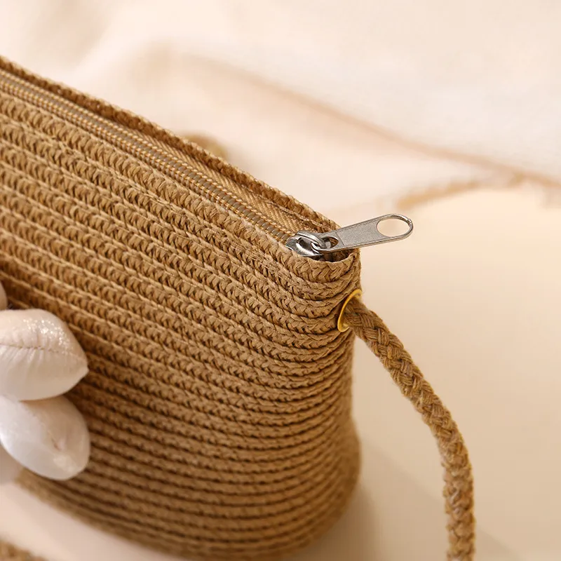 Summer Straw Bag Woven Bag Seaside Beach Cute Children's Straw Bag Tulip Flower Girls' Crossbody Bag display picture 7