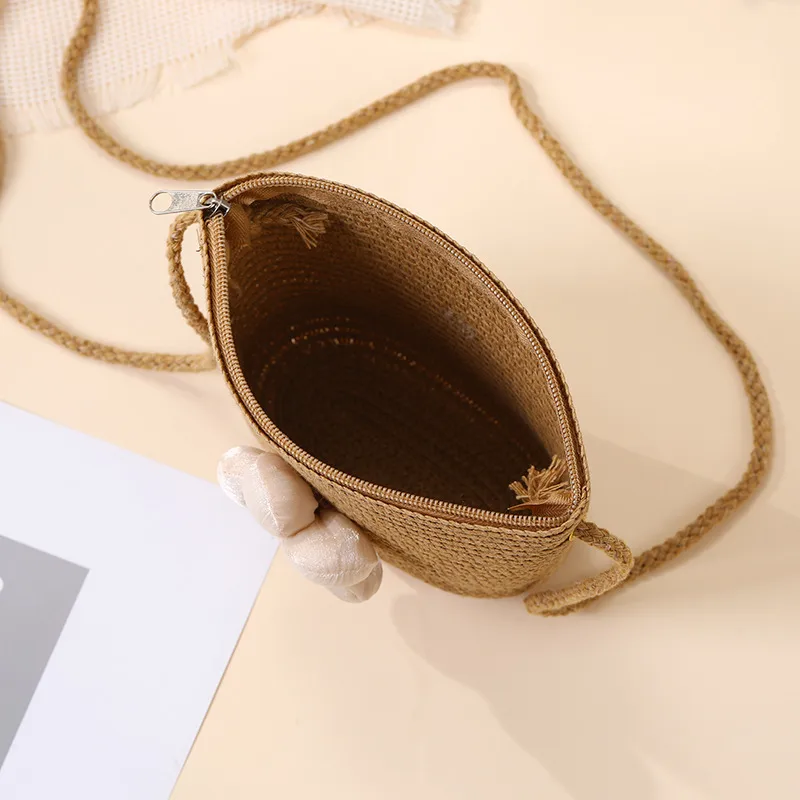 Summer Straw Bag Woven Bag Seaside Beach Cute Children's Straw Bag Tulip Flower Girls' Crossbody Bag display picture 8