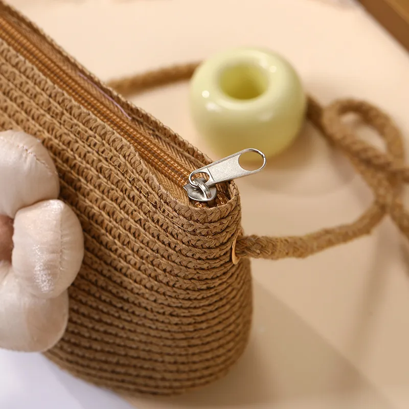 Summer Straw Bag Woven Bag Seaside Beach Cute Children's Straw Bag Tulip Flower Girls' Crossbody Bag display picture 19