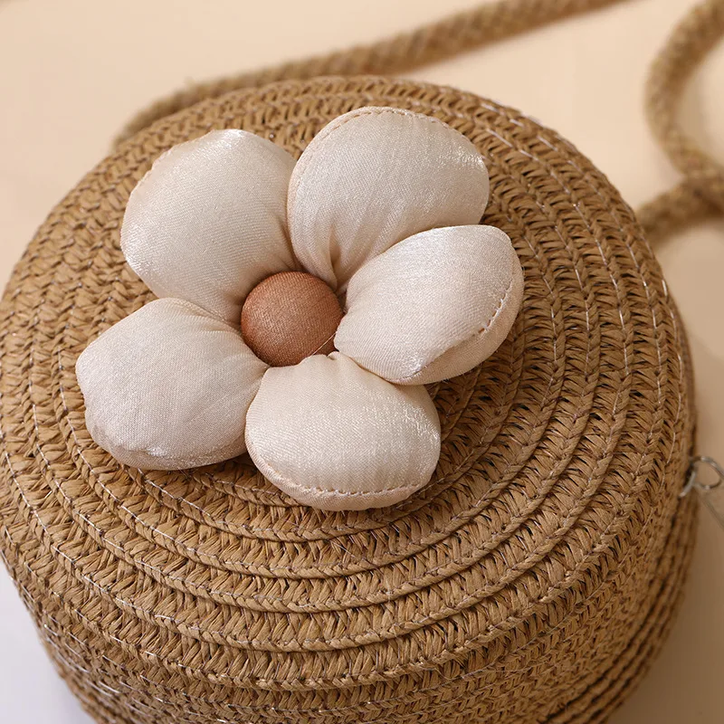 Summer Straw Bag Woven Bag Seaside Beach Cute Children's Straw Bag Tulip Flower Girls' Crossbody Bag display picture 23