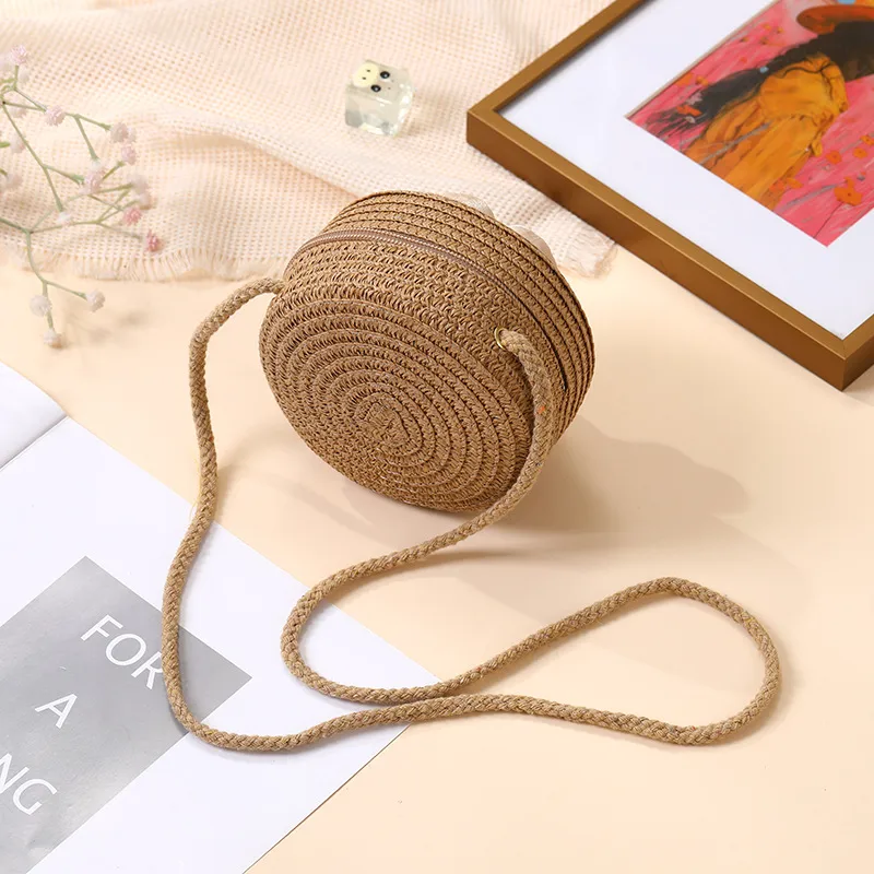 Summer Straw Bag Woven Bag Seaside Beach Cute Children's Straw Bag Tulip Flower Girls' Crossbody Bag display picture 25
