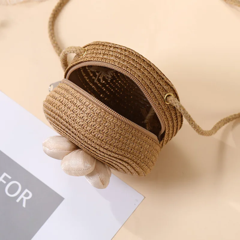 Summer Straw Bag Woven Bag Seaside Beach Cute Children's Straw Bag Tulip Flower Girls' Crossbody Bag display picture 26