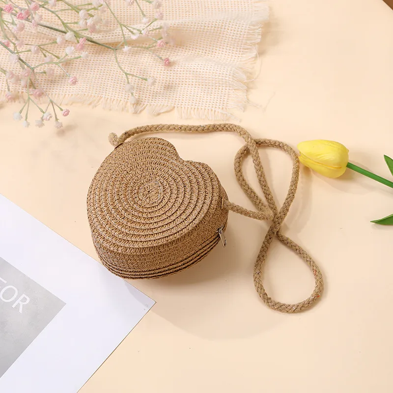 Summer Straw Bag Woven Bag Seaside Beach Cute Children's Straw Bag Tulip Flower Girls' Crossbody Bag display picture 29