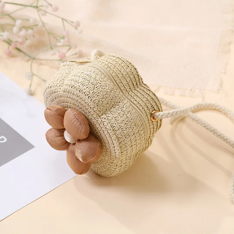 Summer Straw Bag Woven Bag Seaside Beach Cute Children's Straw Bag Tulip Flower Girls' Crossbody Bag display picture 34