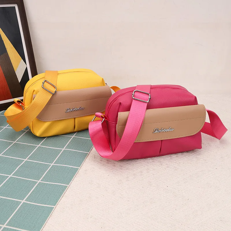 New Arrival Contrast Color Soft Surface Small Square Bag Casual Women's Shoulder Messenger Bag Travel Mobile Phone Coin Purse display picture 15