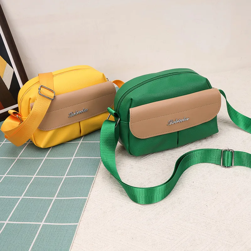 New Arrival Contrast Color Soft Surface Small Square Bag Casual Women's Shoulder Messenger Bag Travel Mobile Phone Coin Purse display picture 16