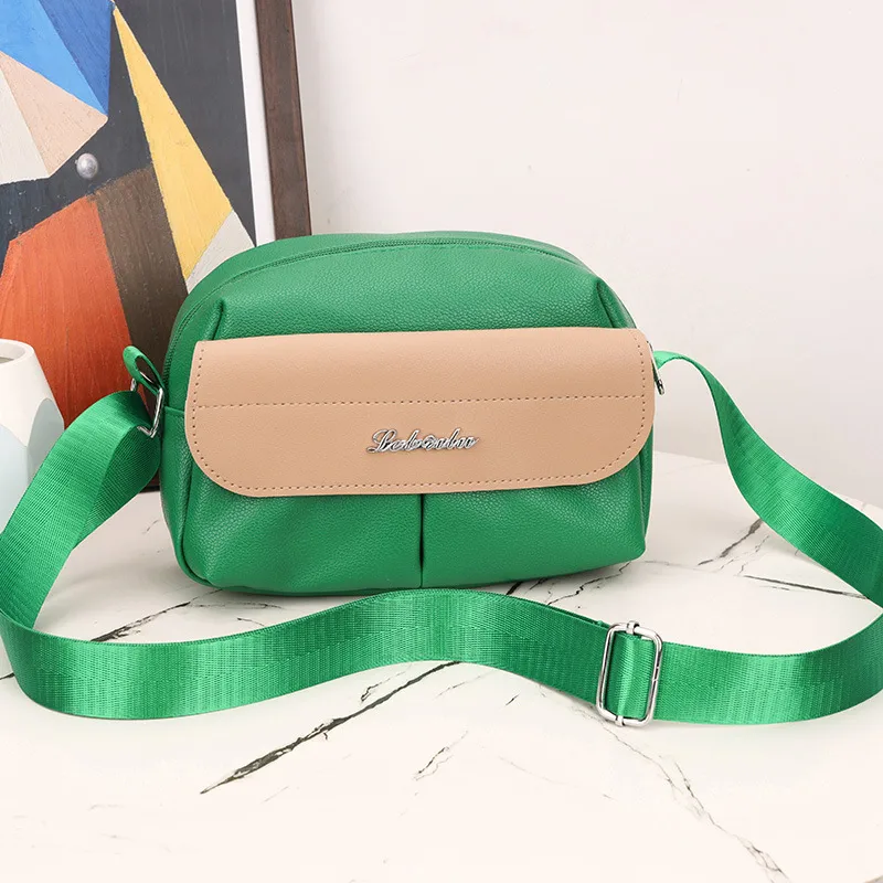 New Arrival Contrast Color Soft Surface Small Square Bag Casual Women's Shoulder Messenger Bag Travel Mobile Phone Coin Purse display picture 18