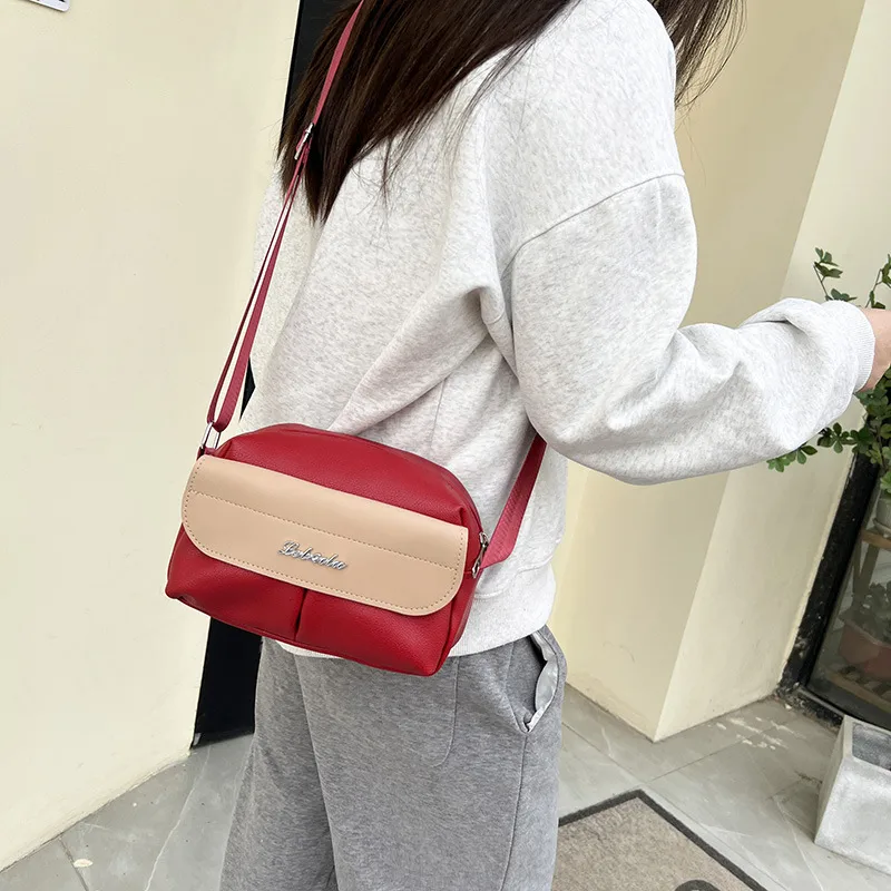New Arrival Contrast Color Soft Surface Small Square Bag Casual Women's Shoulder Messenger Bag Travel Mobile Phone Coin Purse display picture 21