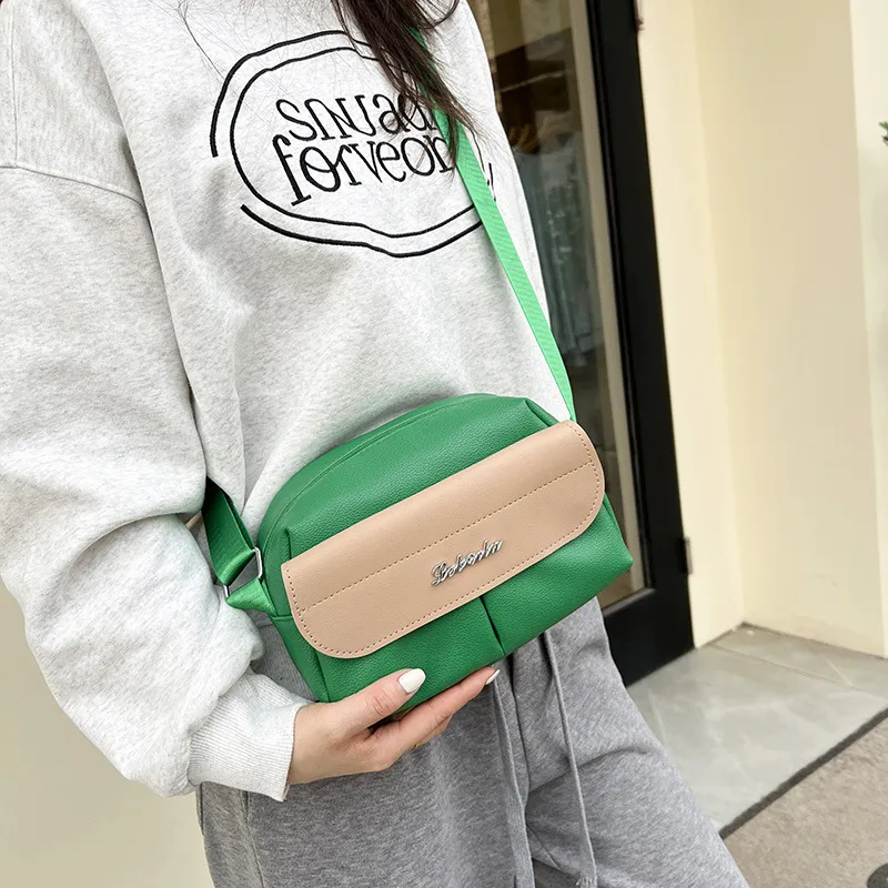New Arrival Contrast Color Soft Surface Small Square Bag Casual Women's Shoulder Messenger Bag Travel Mobile Phone Coin Purse display picture 25
