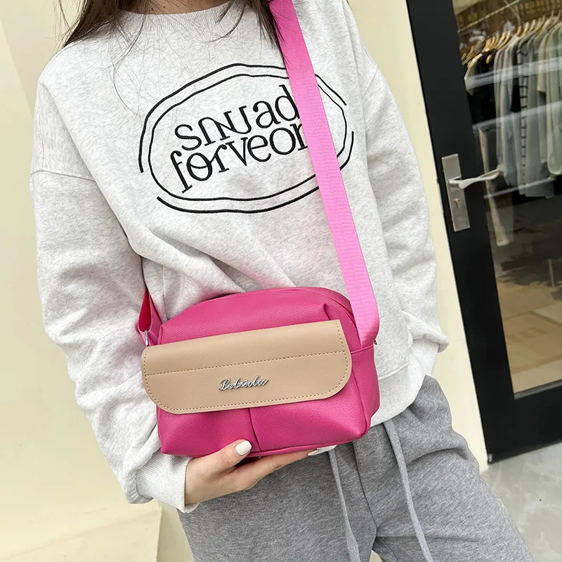 New Arrival Contrast Color Soft Surface Small Square Bag Casual Women's Shoulder Messenger Bag Travel Mobile Phone Coin Purse display picture 32