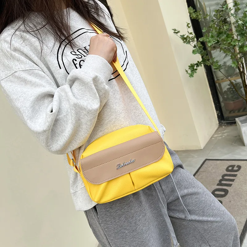 New Arrival Contrast Color Soft Surface Small Square Bag Casual Women's Shoulder Messenger Bag Travel Mobile Phone Coin Purse display picture 38