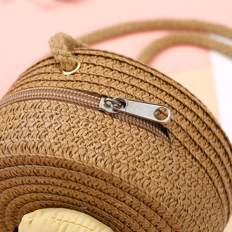 Summer Children's Bag Cute All-match Apple Straw Bag Woven Bag Seaside Vacation Straw Bag Little Girl Crossbody Bag display picture 15