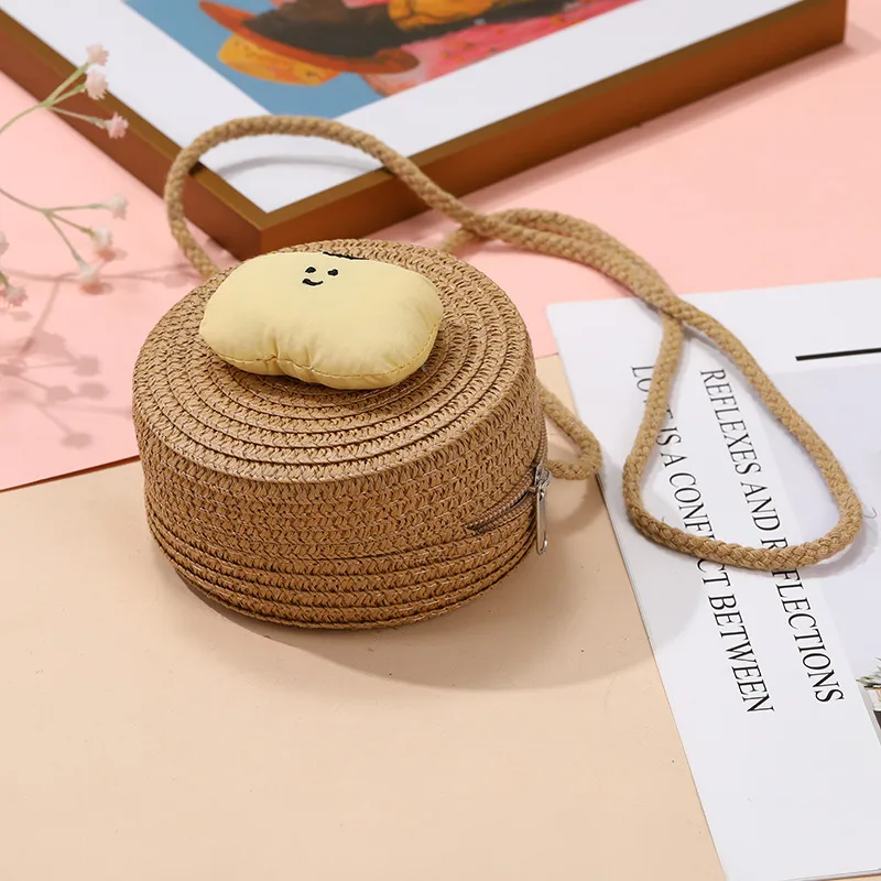 Summer Children's Bag Cute All-match Apple Straw Bag Woven Bag Seaside Vacation Straw Bag Little Girl Crossbody Bag display picture 17