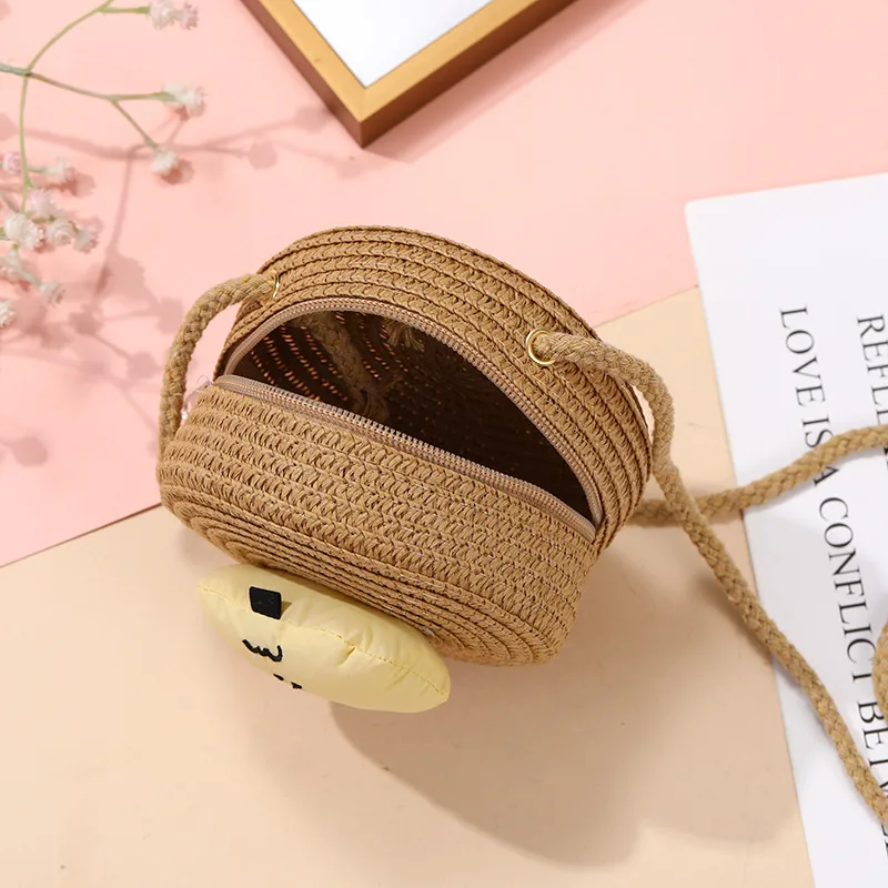 Summer Children's Bag Cute All-match Apple Straw Bag Woven Bag Seaside Vacation Straw Bag Little Girl Crossbody Bag display picture 18