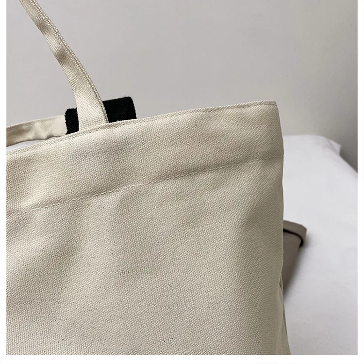 Large Capacity New Style Fashionable Student Class Hand Tote Bag Women's New Simple Casual Canvas Large Bag Shoulder Bag display picture 11