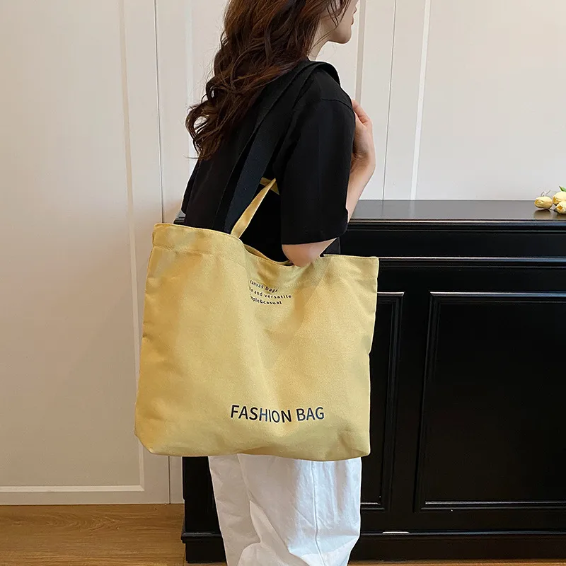 Large Capacity New Style Fashionable Student Class Hand Tote Bag Women's New Simple Casual Canvas Large Bag Shoulder Bag display picture 28