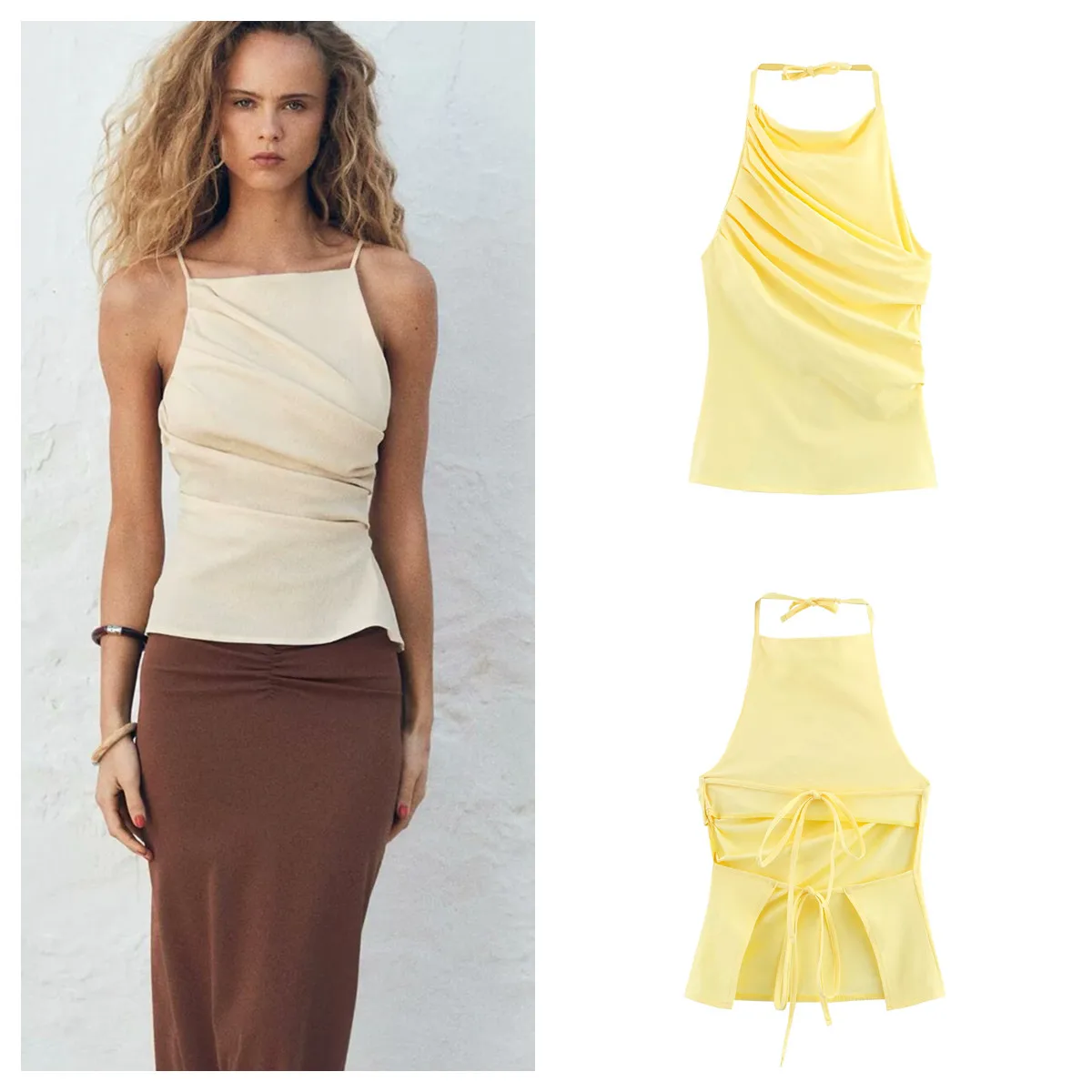 Women's Vest Tank Tops Backless Elegant Sexy Solid Color display picture 7