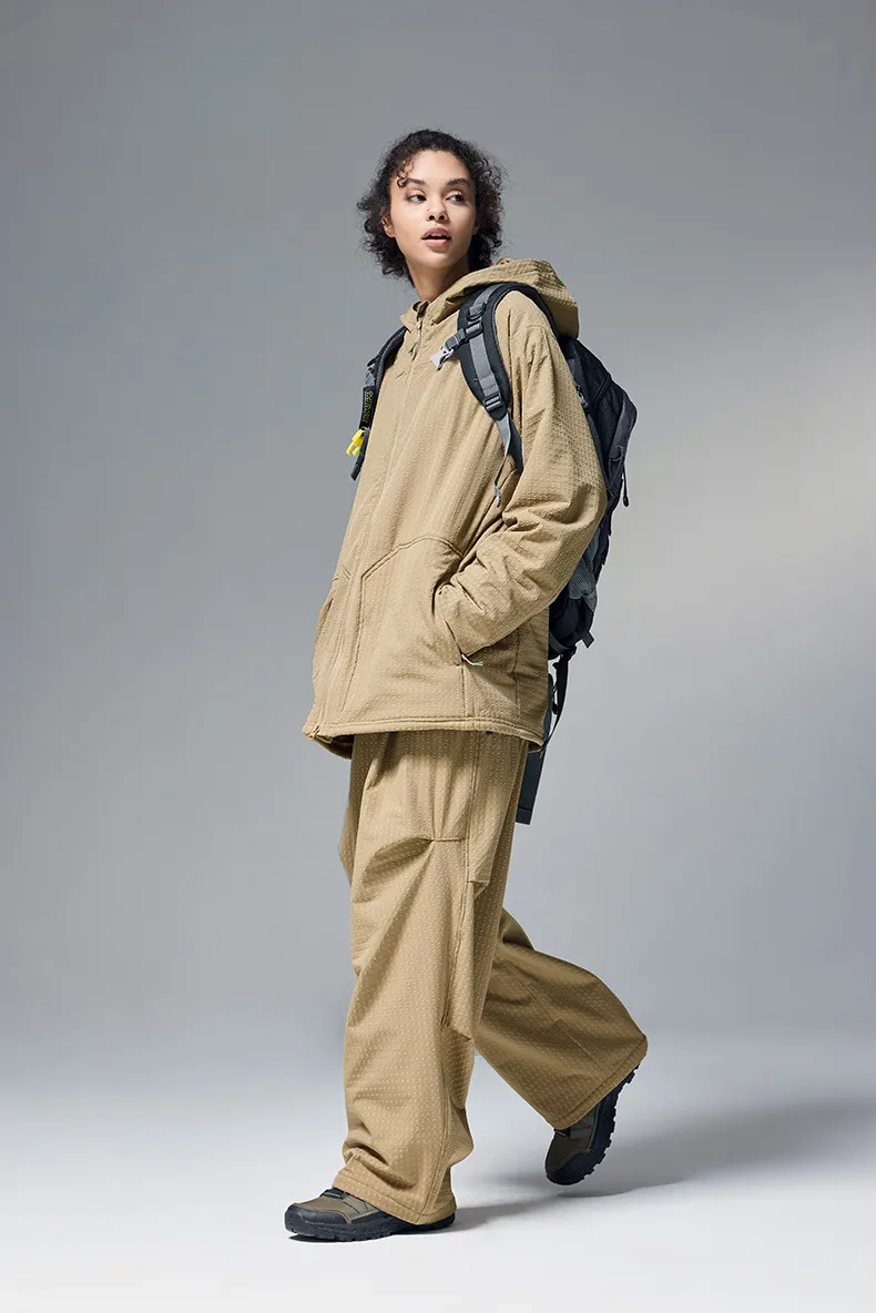 ABS Men's | Square Elastic Velvet Hooded Sports Suit  Autumn And Winter New Sports Zipper Coat Wide Leg Pants display picture 12