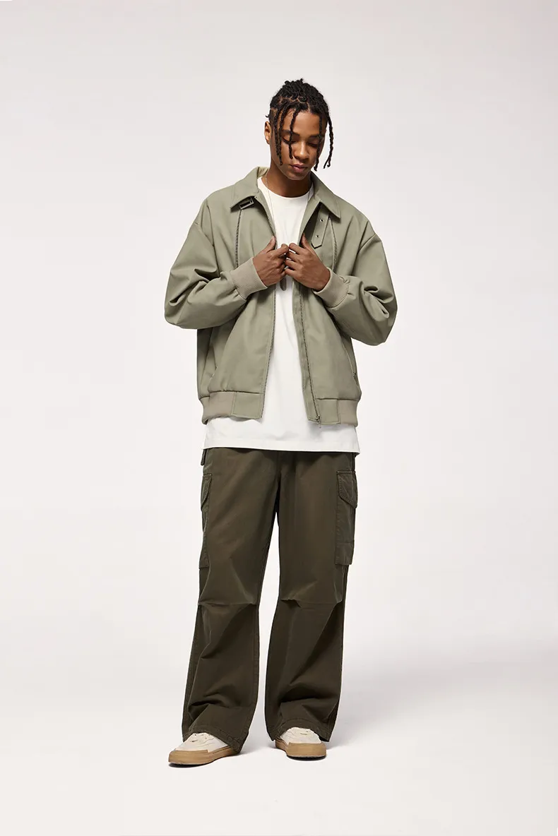 INF Men's Wear | Double Zip Wash Water Pattern PU Leather Jacket Coat  Fall/Winter New Fashion Brand American Street Jacket display picture 10