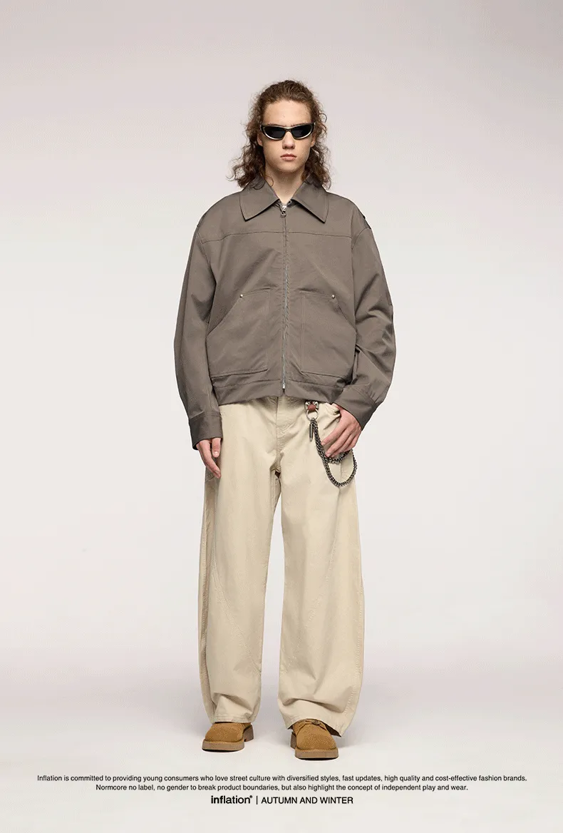 ABS Men's | Stretch Rivet Tooling Short Jacket Coat  Autumn And Winter New Vintage Lapel Logging Tooling display picture 3