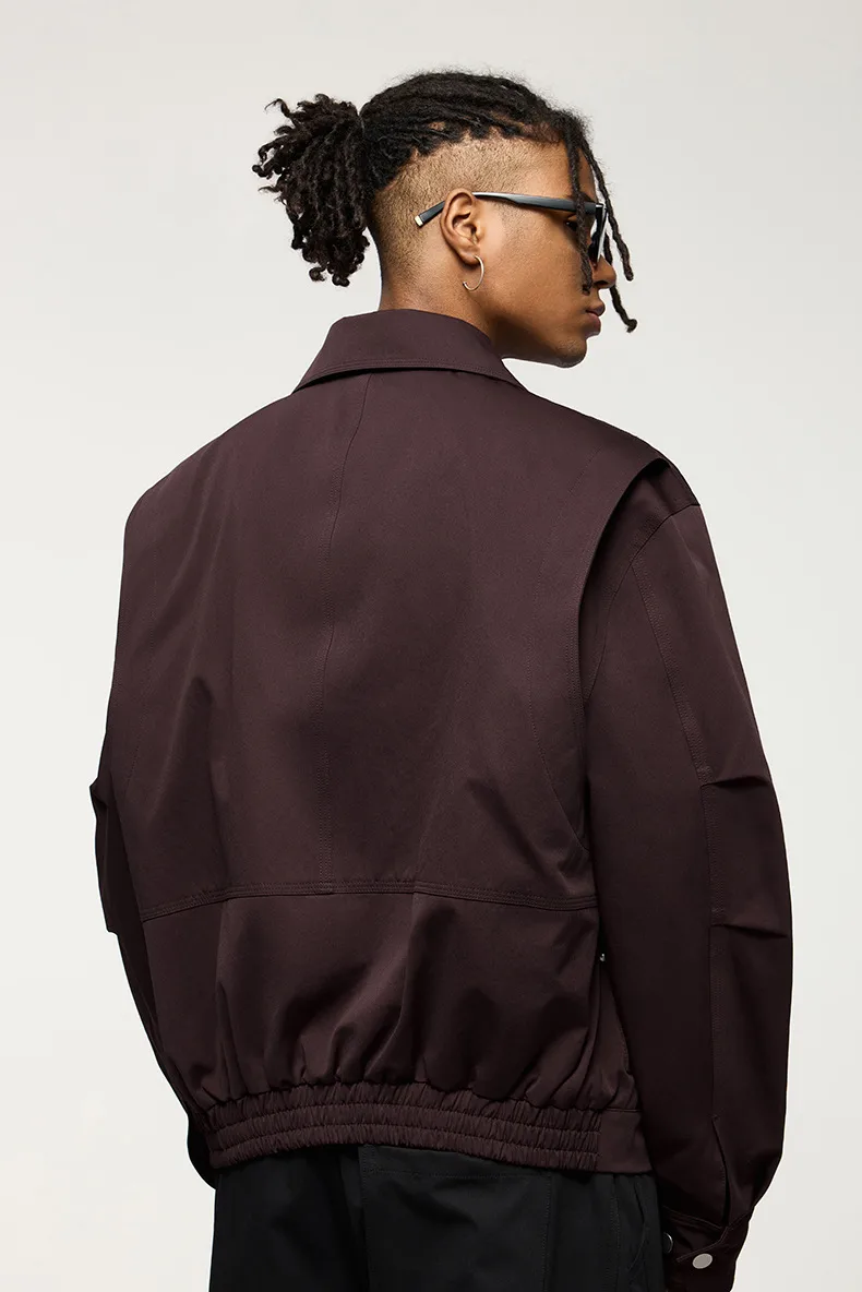 ABS Men's | Stretch Rivet Tooling Short Jacket Coat  Autumn And Winter New Vintage Lapel Logging Tooling display picture 16
