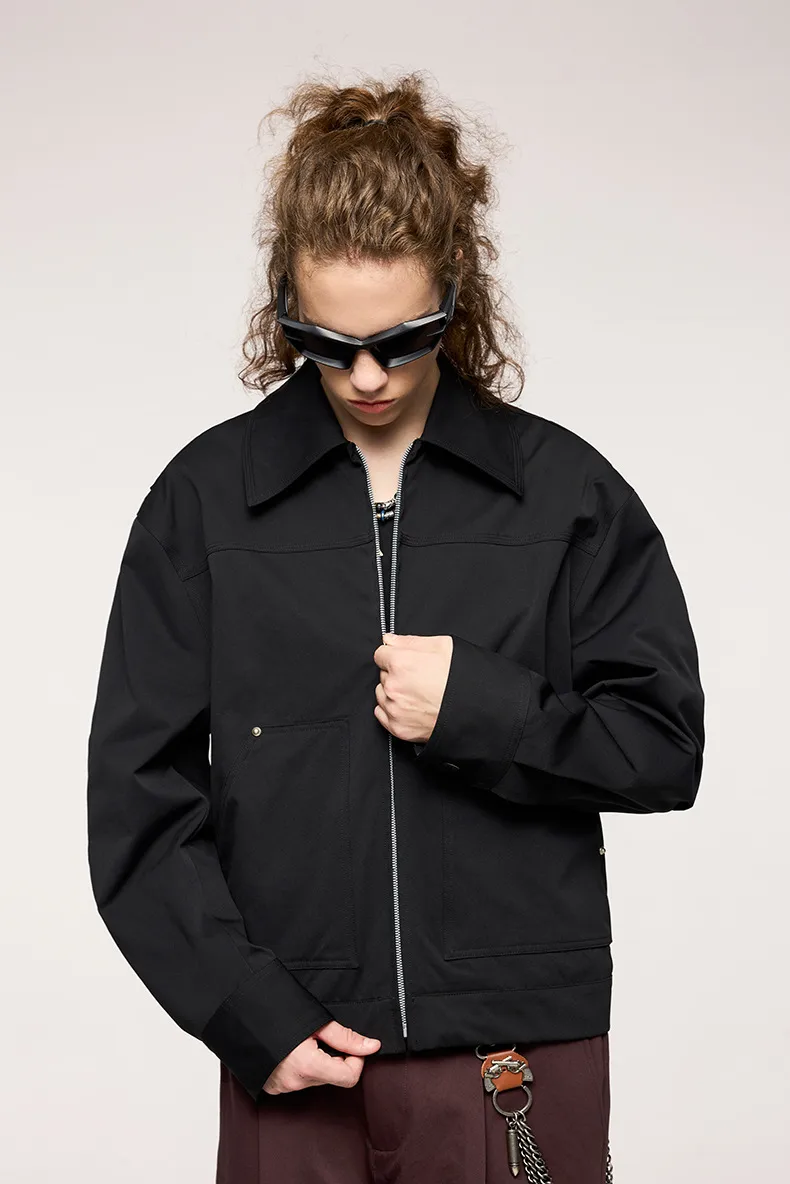 ABS Men's | Stretch Rivet Tooling Short Jacket Coat  Autumn And Winter New Vintage Lapel Logging Tooling display picture 22