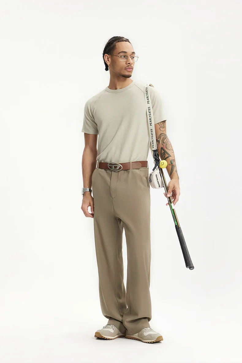 Jie Zhan Men's Wear | American Style Show High Pants  Spring/Summer New Old Money Style Simple Dummy Casual Pocket Pants display picture 2