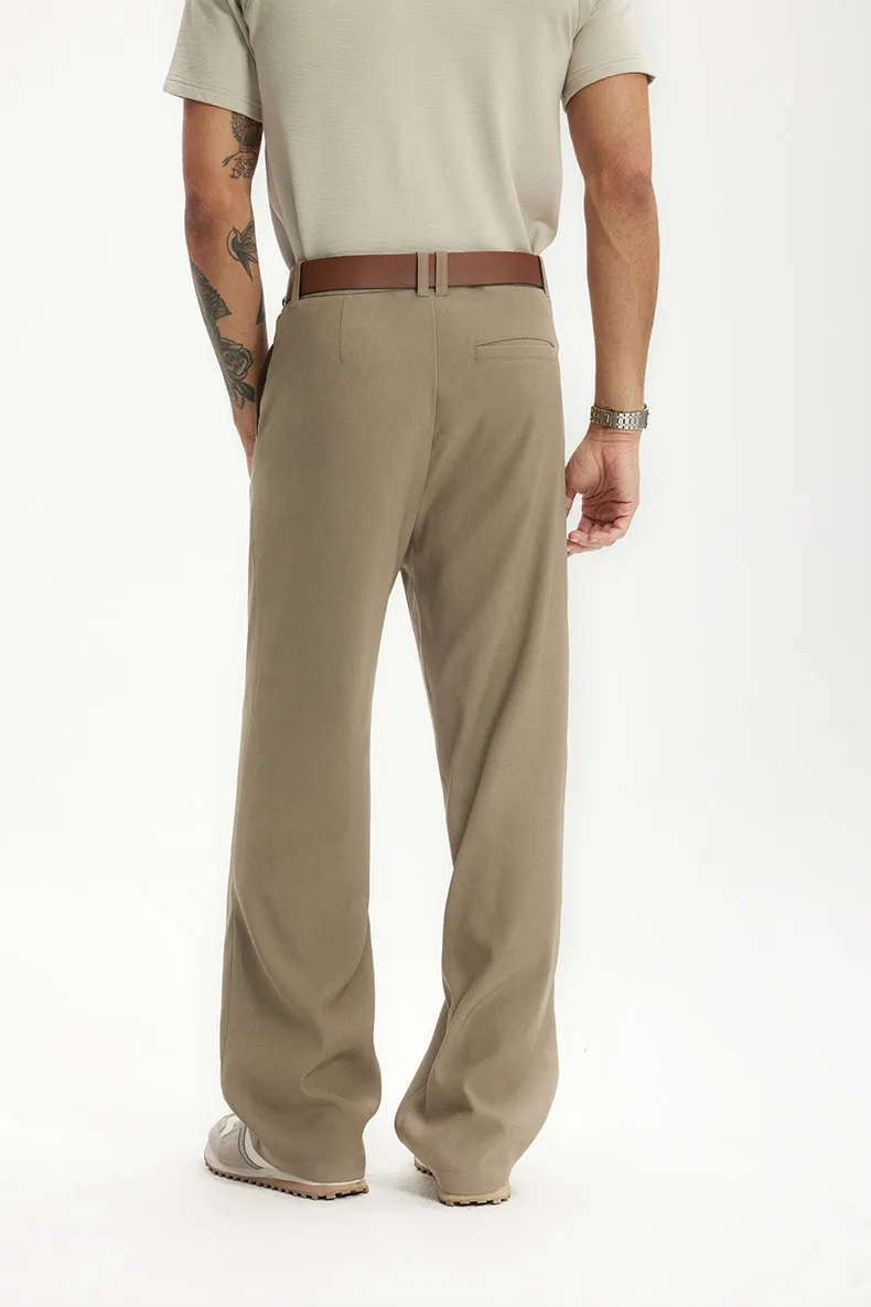 Jie Zhan Men's Wear | American Style Show High Pants  Spring/Summer New Old Money Style Simple Dummy Casual Pocket Pants display picture 6