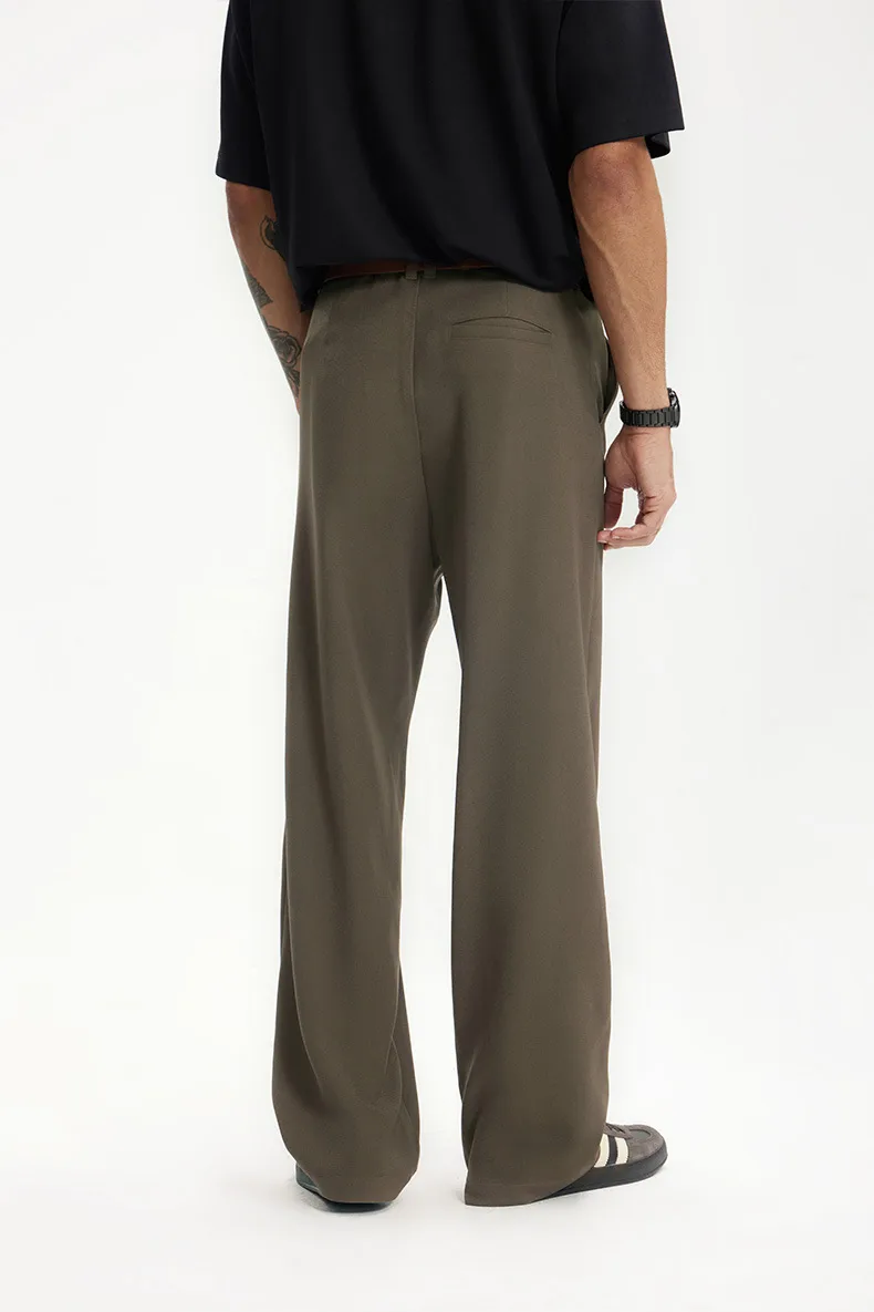Jie Zhan Men's Wear | American Style Show High Pants  Spring/Summer New Old Money Style Simple Dummy Casual Pocket Pants display picture 10