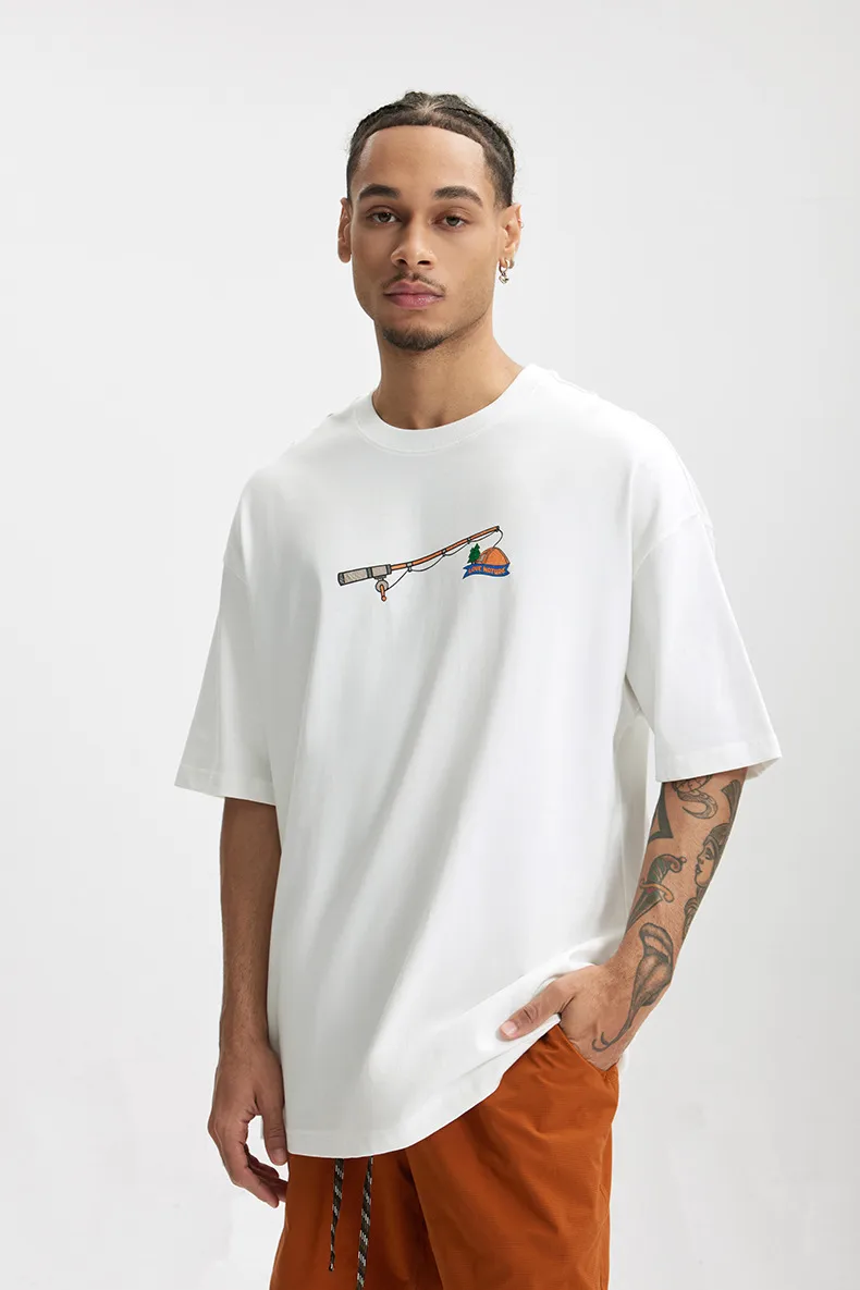Jie Zhan Men's Wear | Foam Stereo Printed T-shirt  New 265G Heavy Brand Loose Crewneck Short Sleeve display picture 9