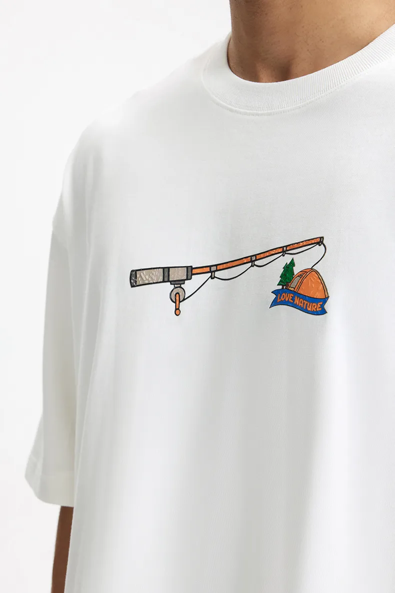 Jie Zhan Men's Wear | Foam Stereo Printed T-shirt  New 265G Heavy Brand Loose Crewneck Short Sleeve display picture 10