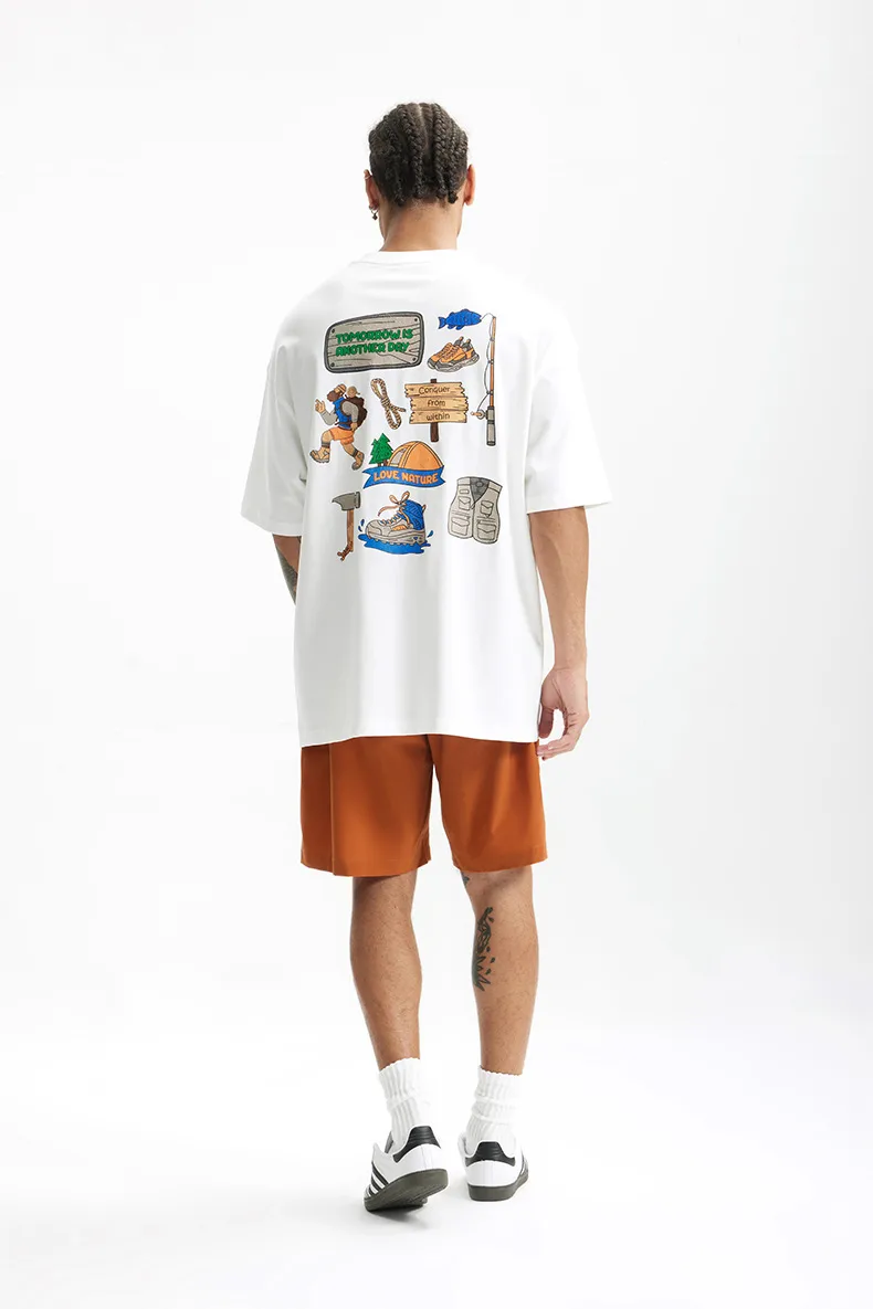 Jie Zhan Men's Wear | Foam Stereo Printed T-shirt  New 265G Heavy Brand Loose Crewneck Short Sleeve display picture 11