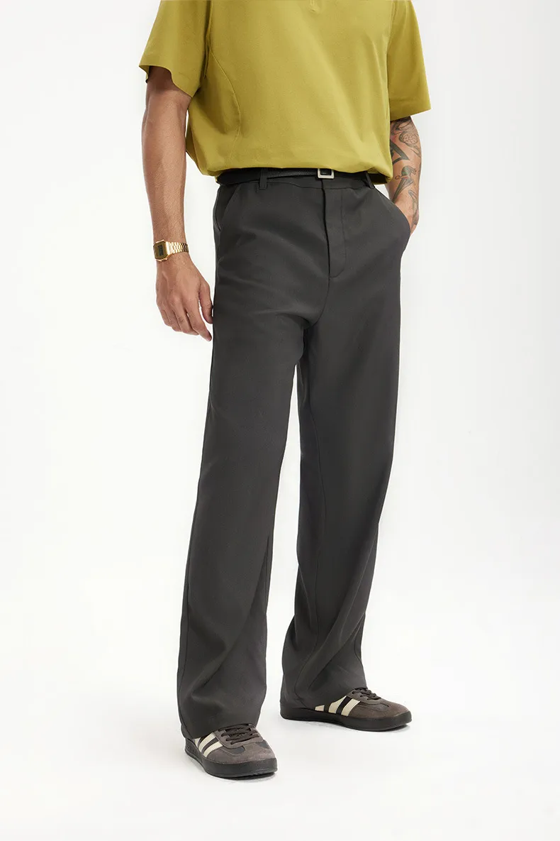 Jie Zhan Men's Wear | American Style Show High Pants  Spring/Summer New Old Money Style Simple Dummy Casual Pocket Pants display picture 14