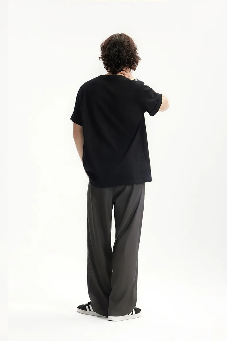 Jie Zhan Men's Wear | American Style Show High Pants  Spring/Summer New Old Money Style Simple Dummy Casual Pocket Pants display picture 15