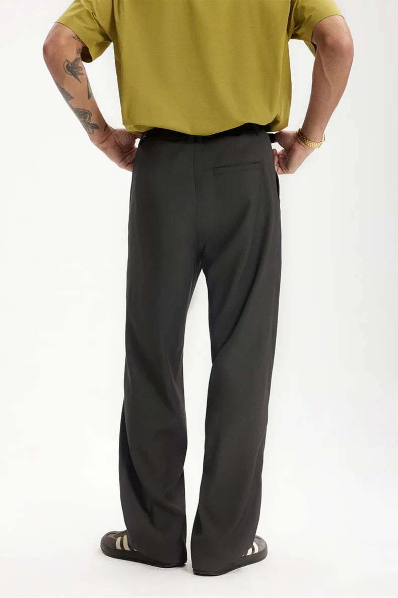 Jie Zhan Men's Wear | American Style Show High Pants  Spring/Summer New Old Money Style Simple Dummy Casual Pocket Pants display picture 16