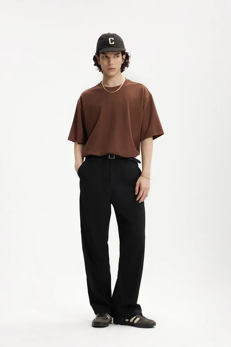 Jie Zhan Men's Wear | American Style Show High Pants  Spring/Summer New Old Money Style Simple Dummy Casual Pocket Pants display picture 17