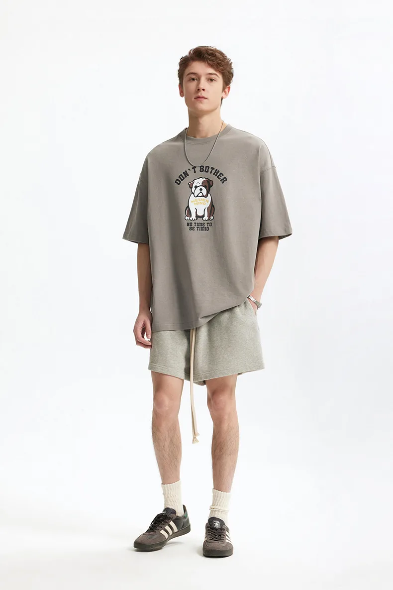 Jie Zhan Men's Wear | Fa Dou Fun Printed T-shirt  Spring/Summer New American Retro Heavy Casual Short Sleeve display picture 12
