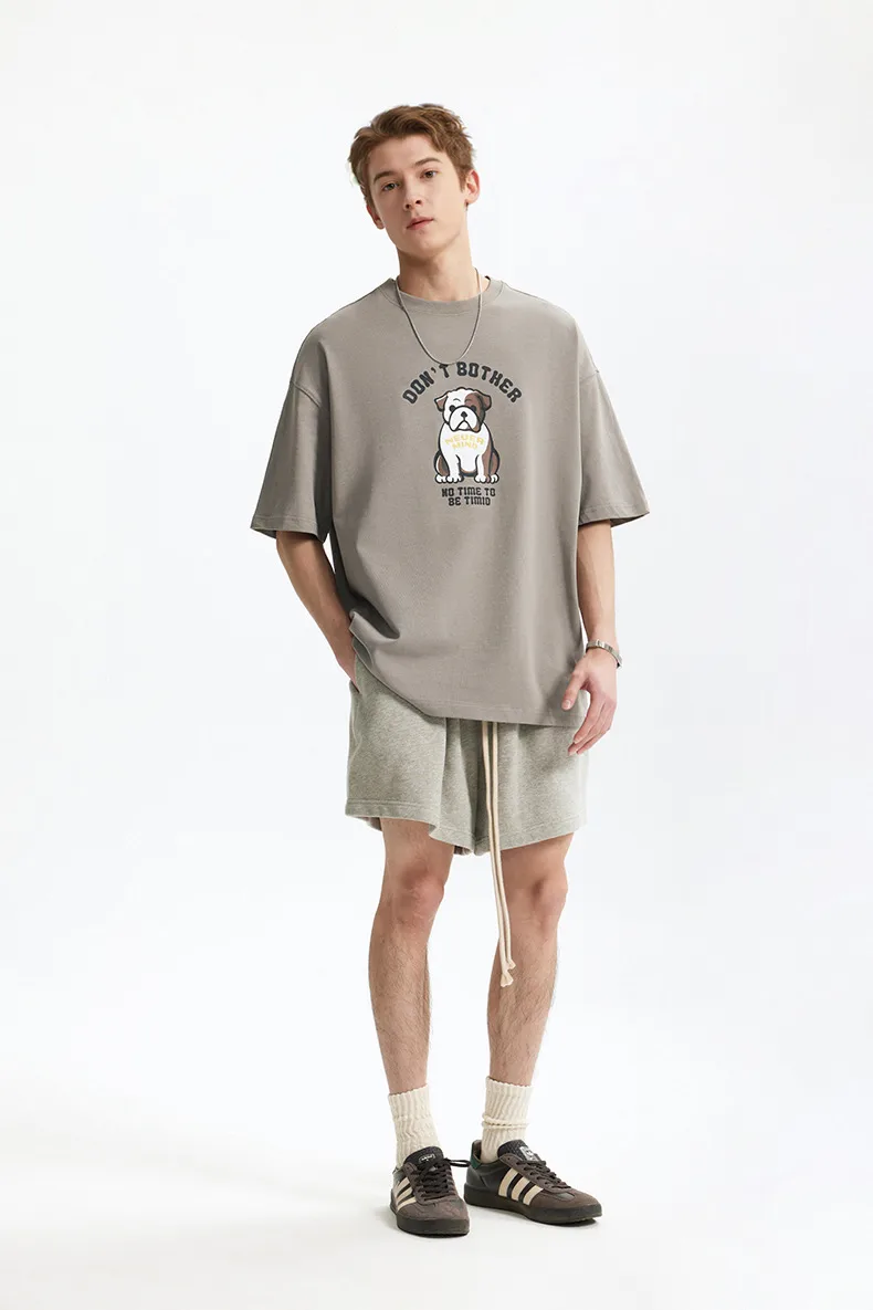 Jie Zhan Men's Wear | Fa Dou Fun Printed T-shirt  Spring/Summer New American Retro Heavy Casual Short Sleeve display picture 13