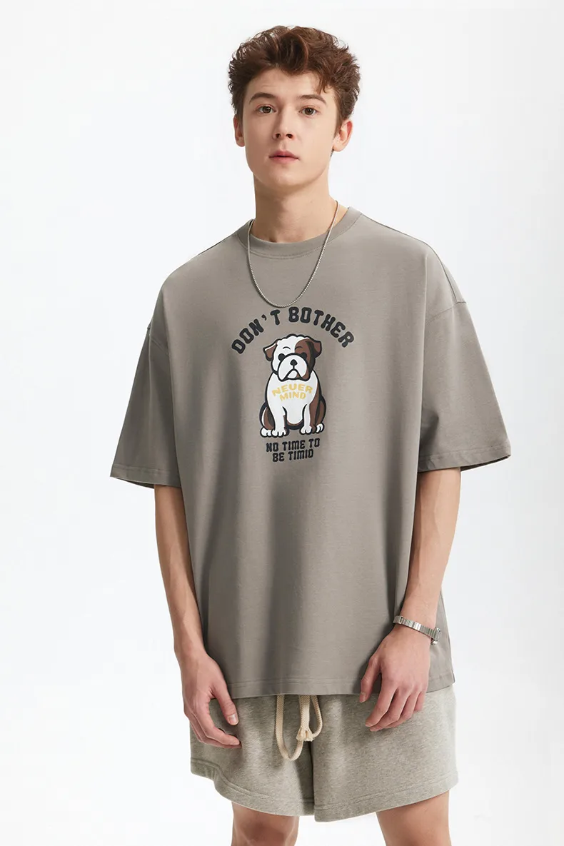 Jie Zhan Men's Wear | Fa Dou Fun Printed T-shirt  Spring/Summer New American Retro Heavy Casual Short Sleeve display picture 17
