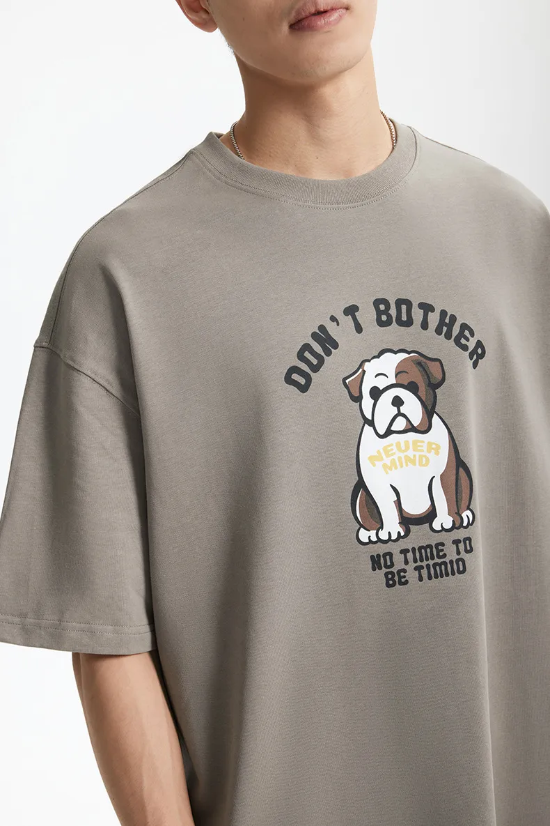 Jie Zhan Men's Wear | Fa Dou Fun Printed T-shirt  Spring/Summer New American Retro Heavy Casual Short Sleeve display picture 18