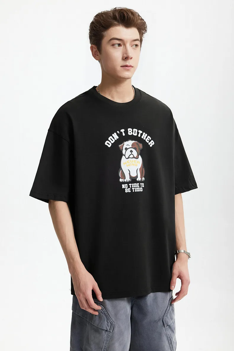 Jie Zhan Men's Wear | Fa Dou Fun Printed T-shirt  Spring/Summer New American Retro Heavy Casual Short Sleeve display picture 24