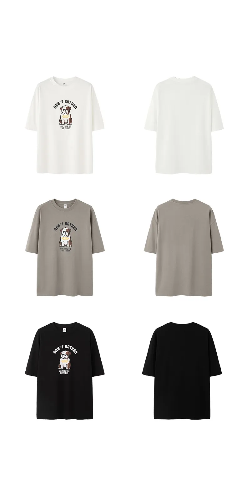 Jie Zhan Men's Wear | Fa Dou Fun Printed T-shirt  Spring/Summer New American Retro Heavy Casual Short Sleeve display picture 26
