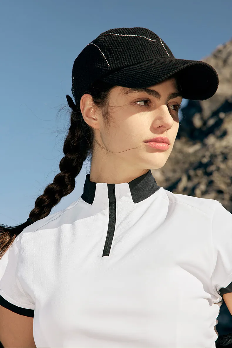 Jie Zhan Women's Wear | Zipper T-shirt  Spring/Summer New Lightweight Cool Golf Tennis Commuter Stitching Short Sleeve display picture 6