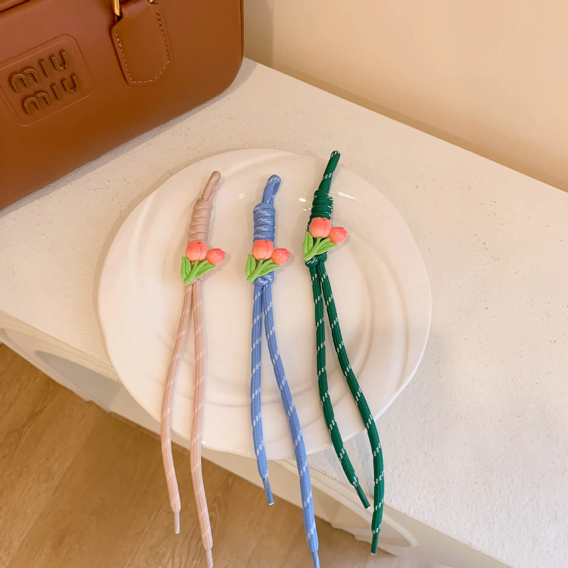 New Style Lanyard Miu Style Bag Pendant Accessories DIY Bag Hanging Mobile Phone Rope Bracelet Woven Rope Keychain Women's Woven Rope display picture 4