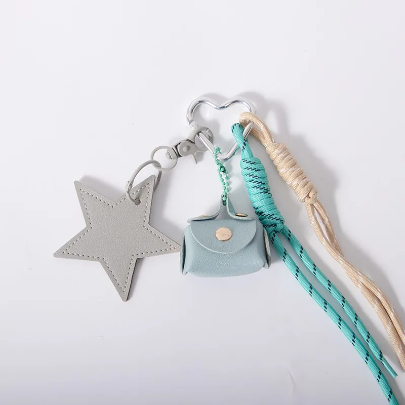 MIU Department Light Luxury Crocodile Pattern Love Bag Pendant Five-pointed Star Flower Woven Hand Rope Bag Accessories Wholesale Factory display picture 12
