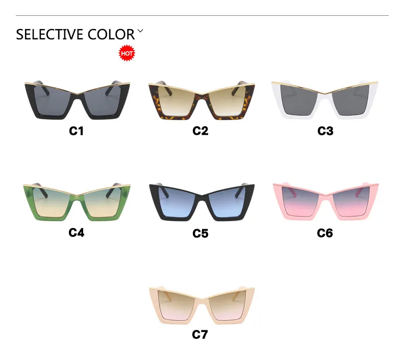 IG Style Punk Affordable Luxury Style Solid Color PC UV400 Protection Cat Eye Full Frame Glasses display picture 3
